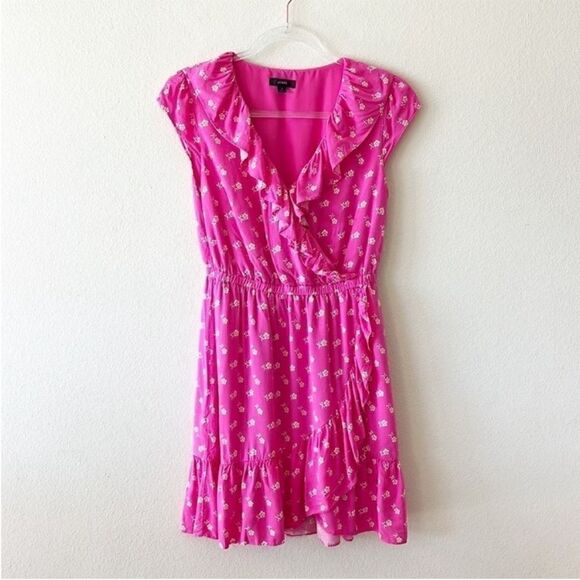 J Crew Vibrant Fuchsia Floral Ruffle Dress - Picture 2 of 11